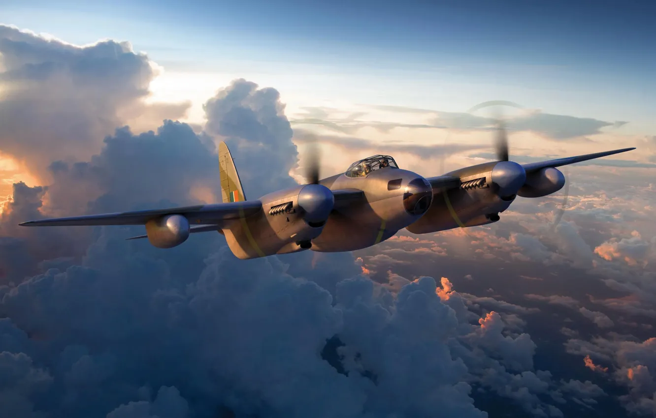 Photo wallpaper UK, Mosquito, combat aircraft, high-speed bomber, Mosquito B Mk. XVI