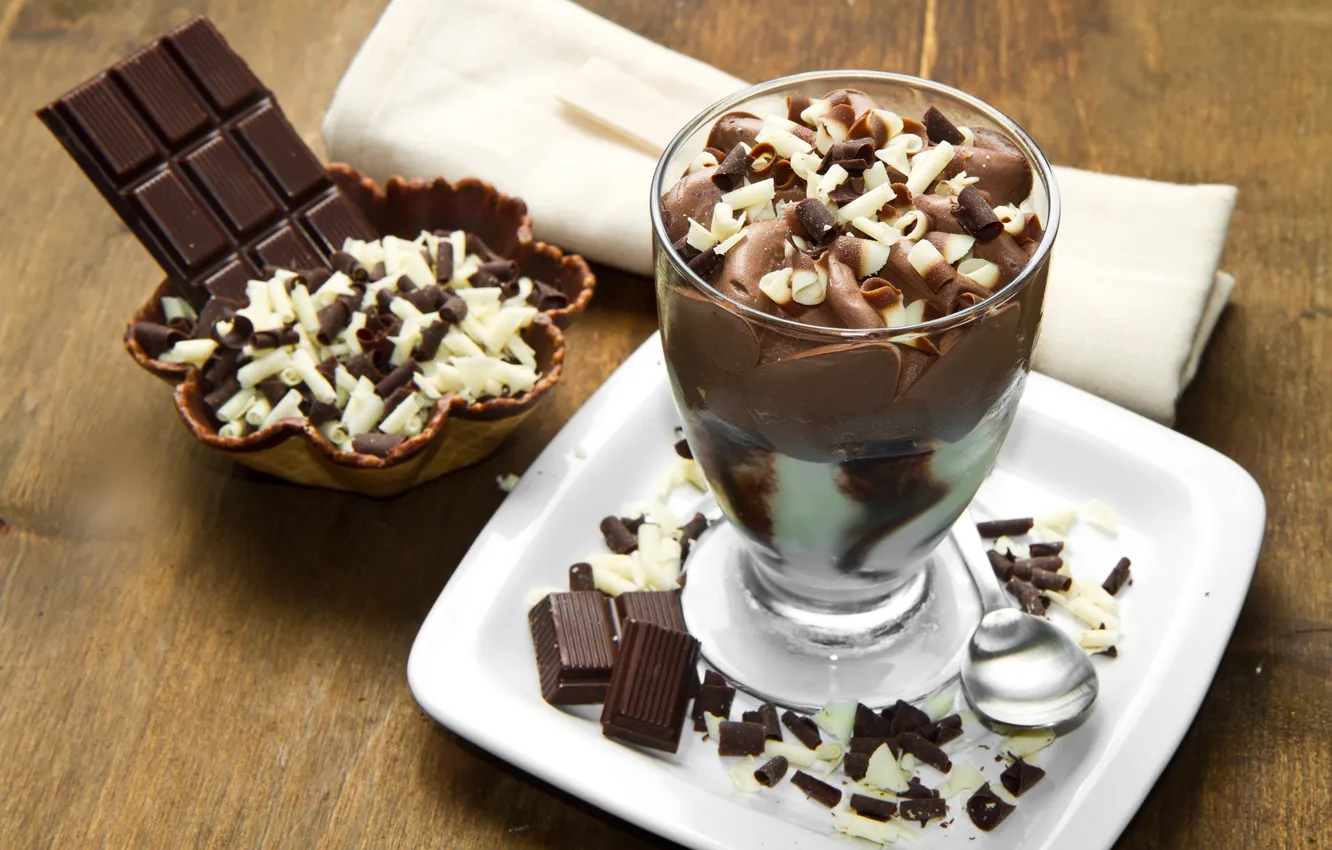 Photo wallpaper chocolate, sweet, dessert, ice cream