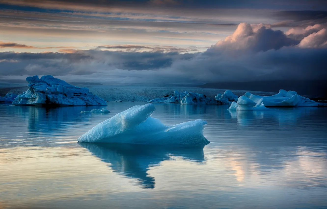 Photo wallpaper ice, sea, the sky