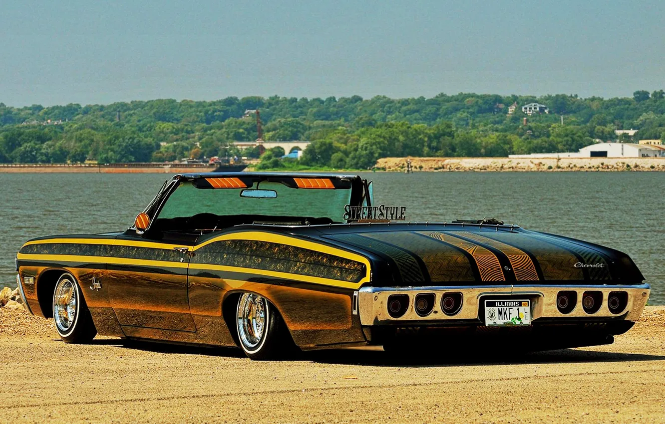 Photo wallpaper Chevrolet, Impala, Lowrider, Convertible, Custom, 1968 Year