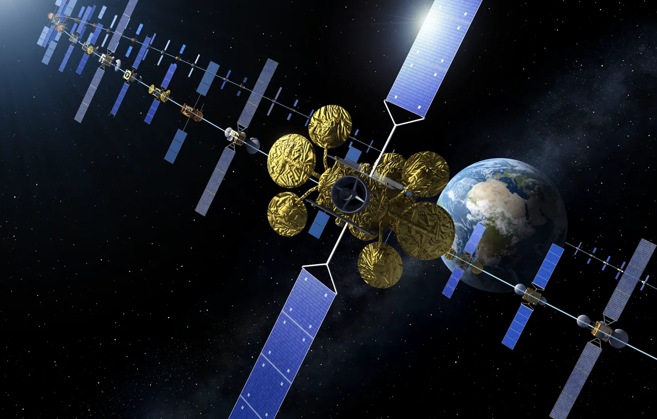 Photo wallpaper Space, ESA, Satellites, European Space Agency, The European space Agency, Satellites in geostationary orbit, International …