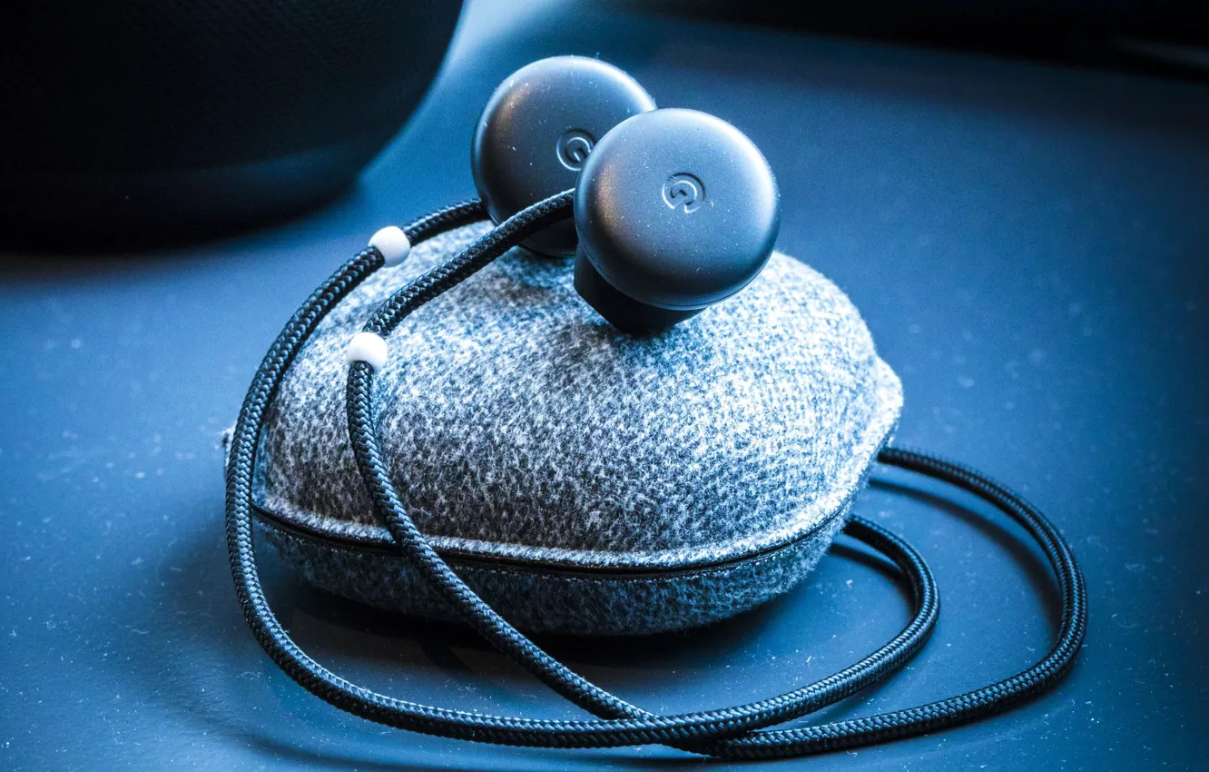 Photo wallpaper headphones, cables, bag