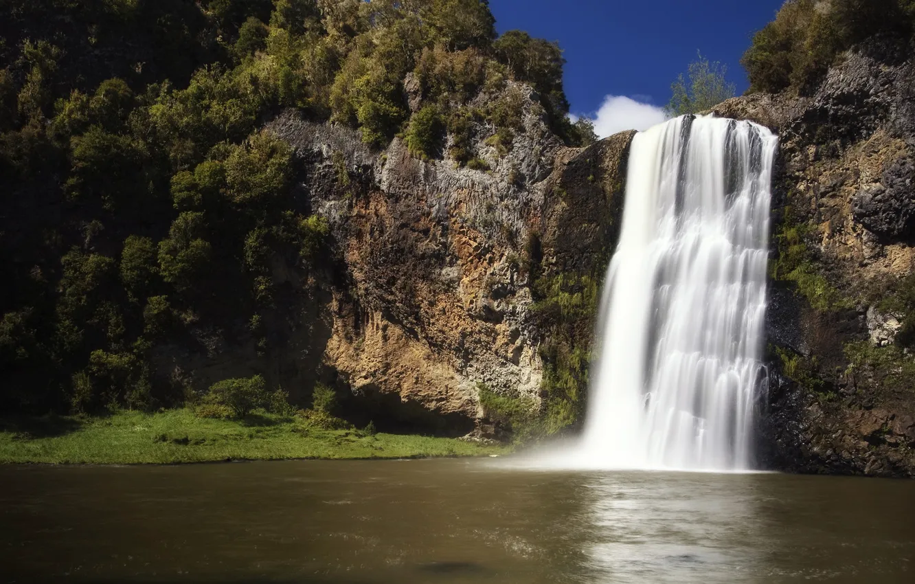 Photo wallpaper waterfall, New Zealand, Hunua Falls