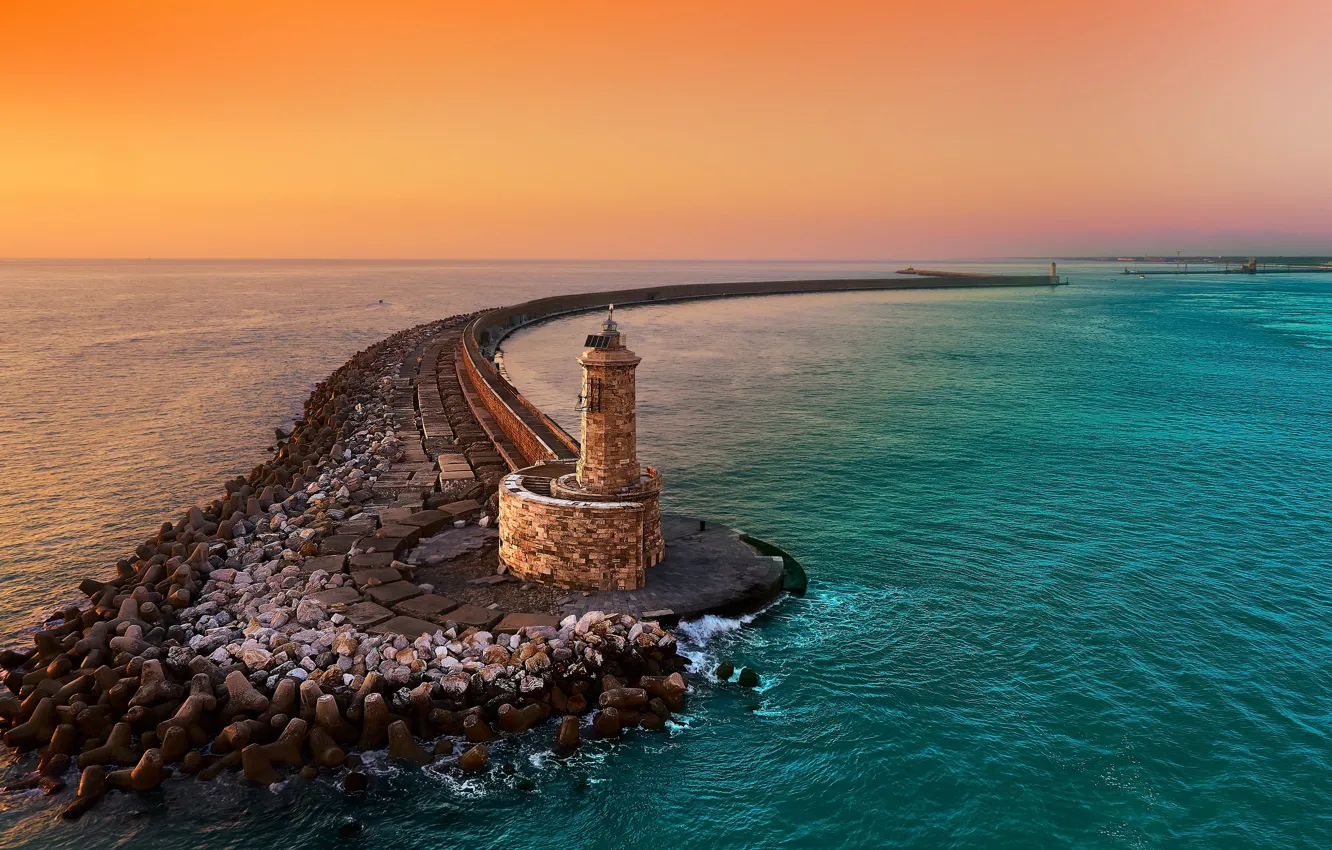 Photo wallpaper sea, nature, lighthouse