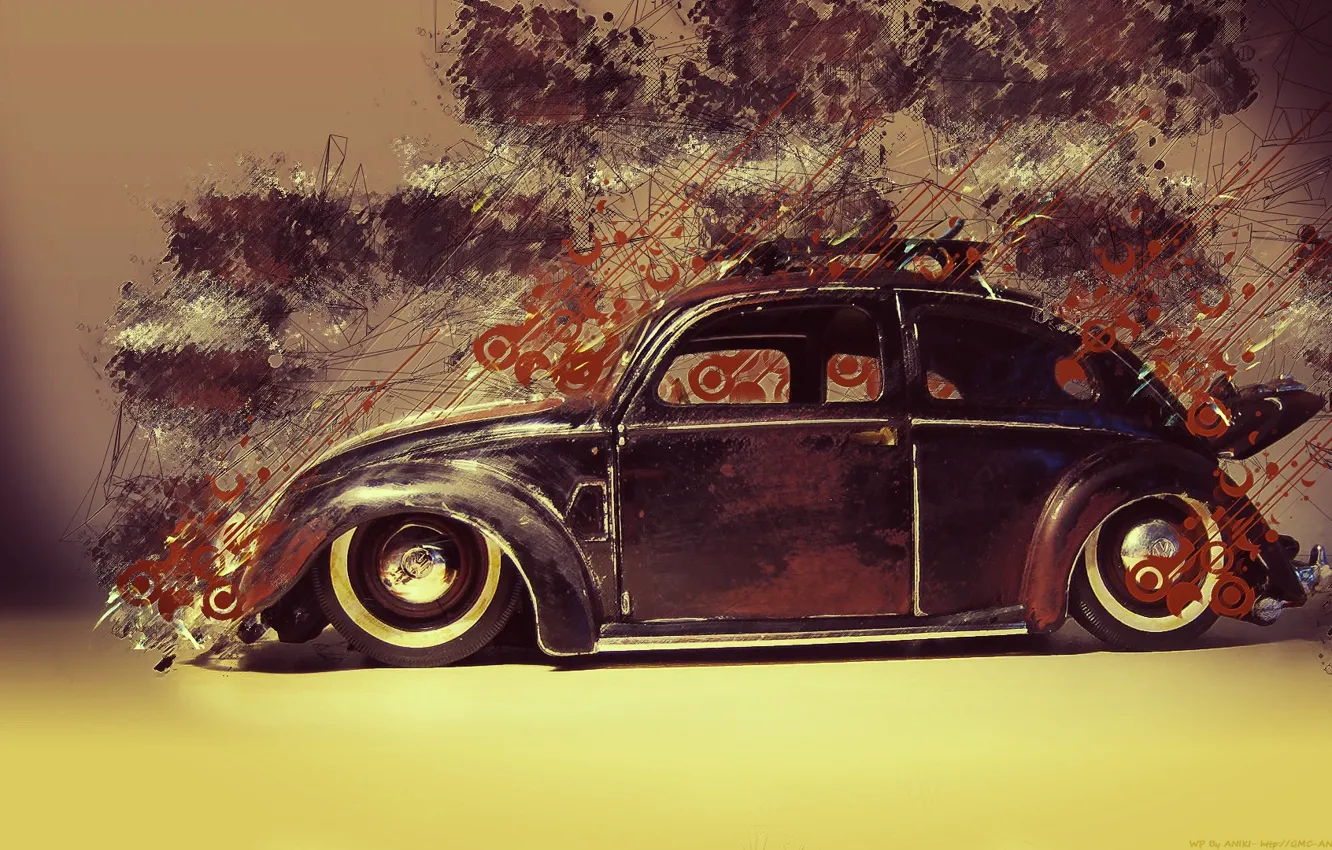 Photo wallpaper beetle, Volkswagen, Beetle, resto