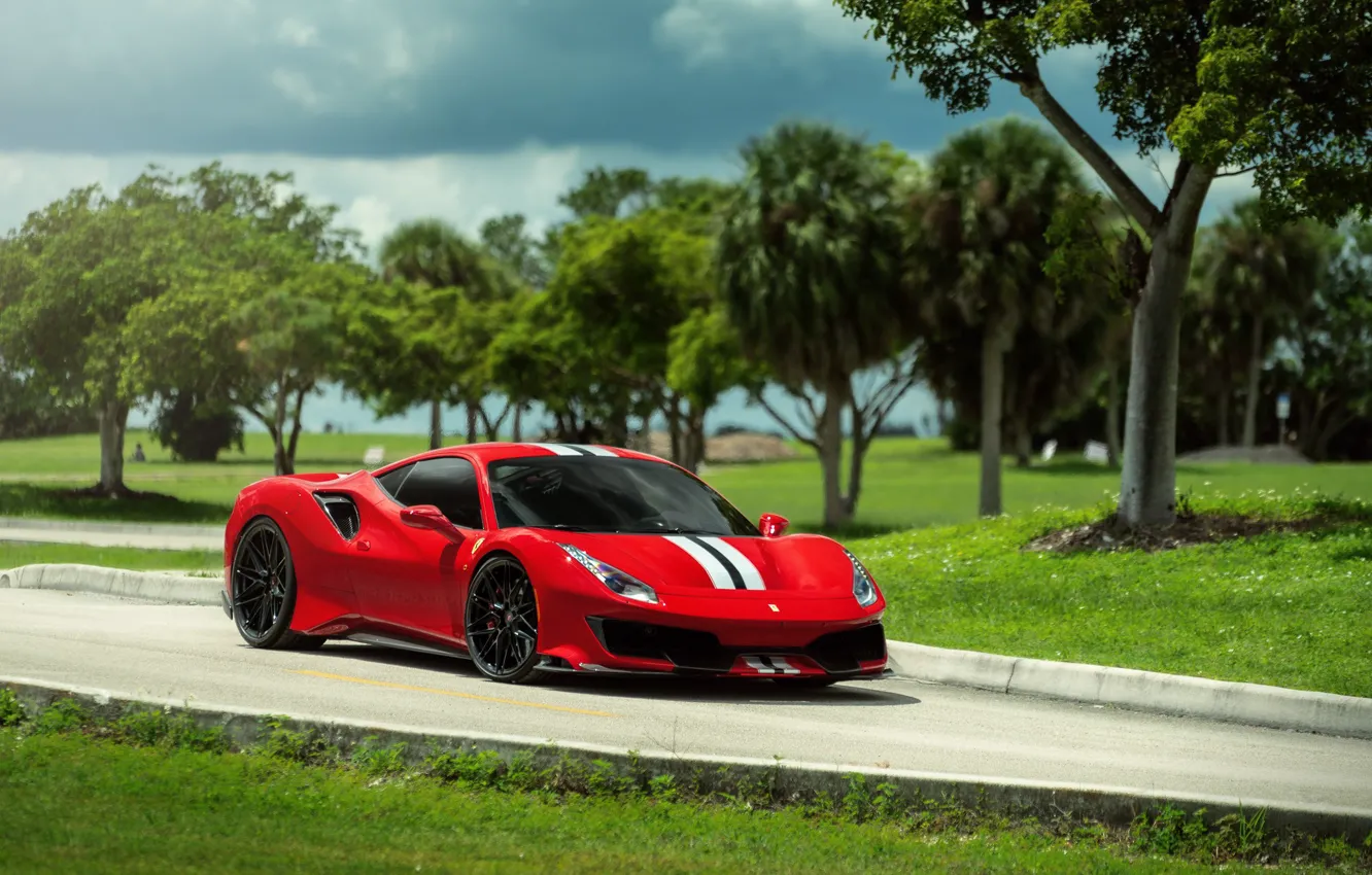 Photo wallpaper Red, 488 Pista, White&Black