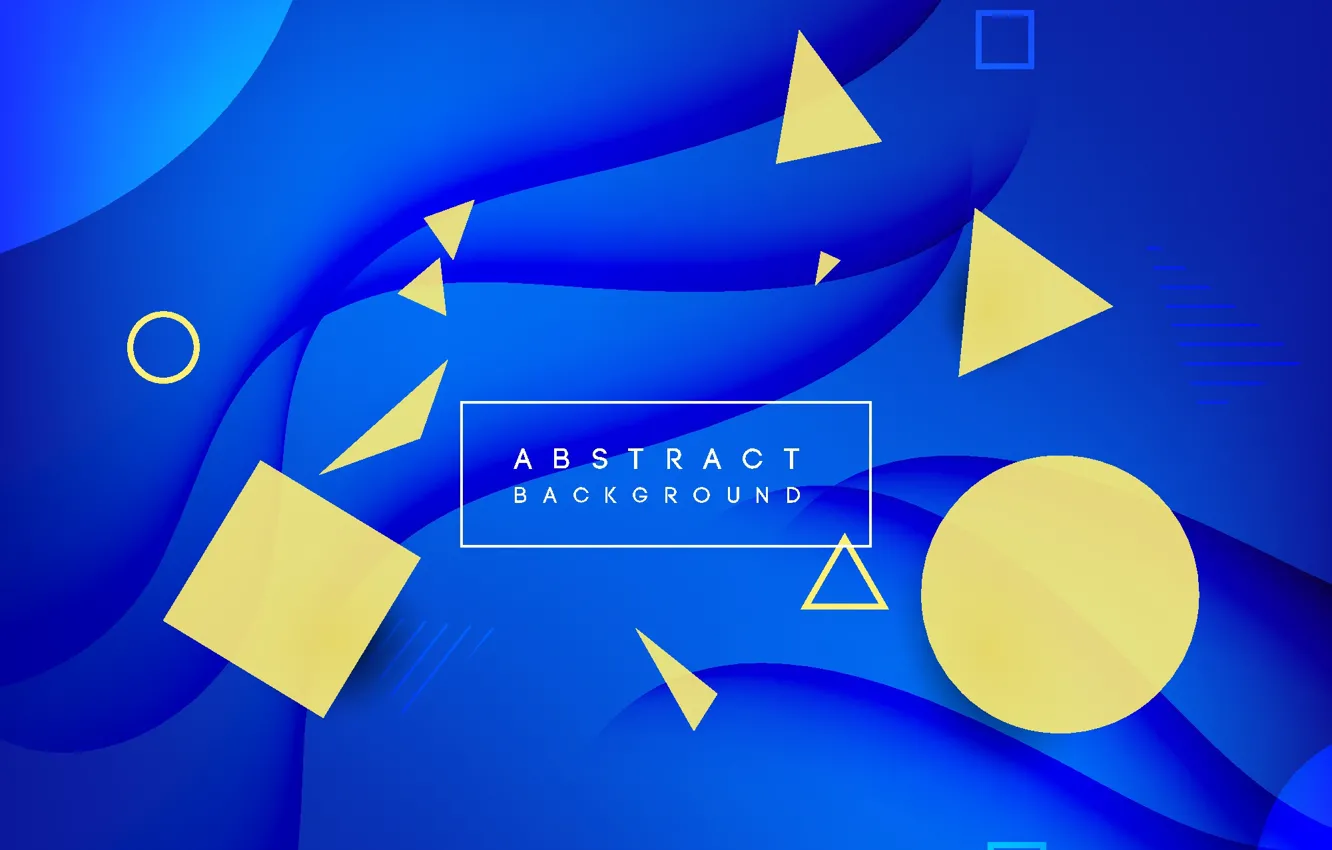 Photo wallpaper blue, yellow, abstraction, Abstract, background, Geometric, geomerty