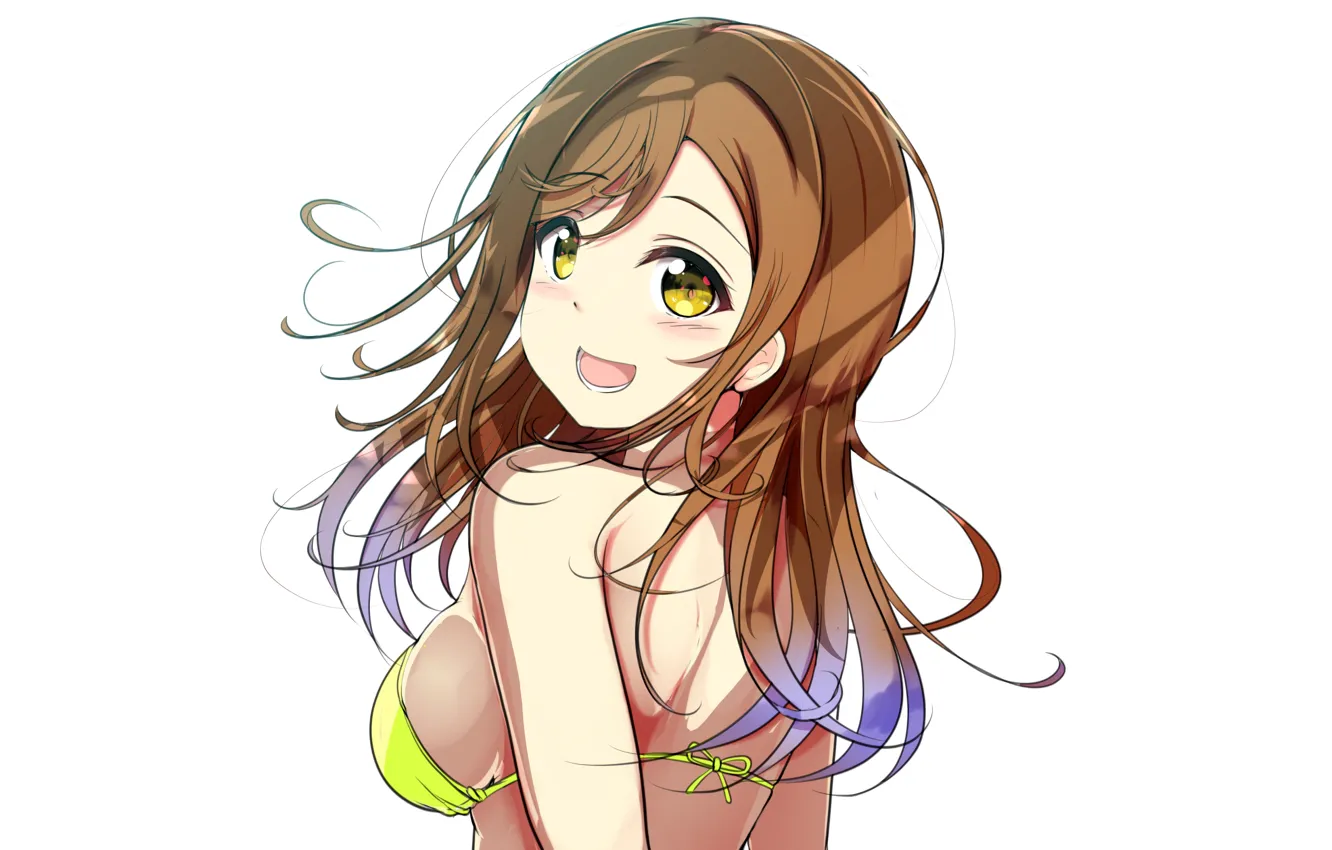 Photo wallpaper girl, sexy, cleavage, long hair, boobs, anime, beautiful, pretty