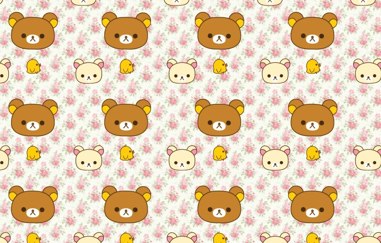 Photo wallpaper texture, anime, bear, rilakkuma
