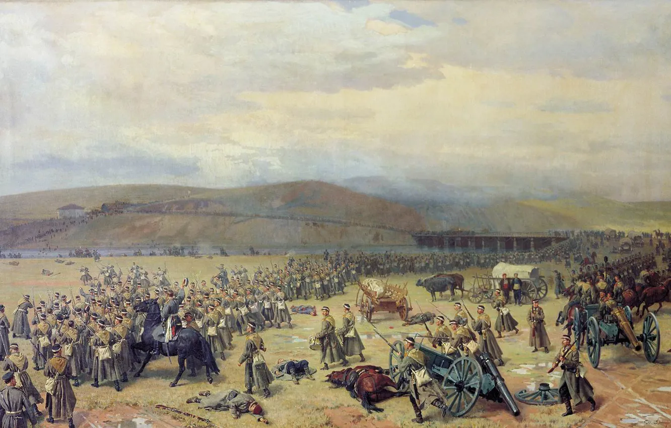 Photo wallpaper the Russo-Turkish war, the battle of Plevna, N. D. Dmitriev-Orenburg, 1877