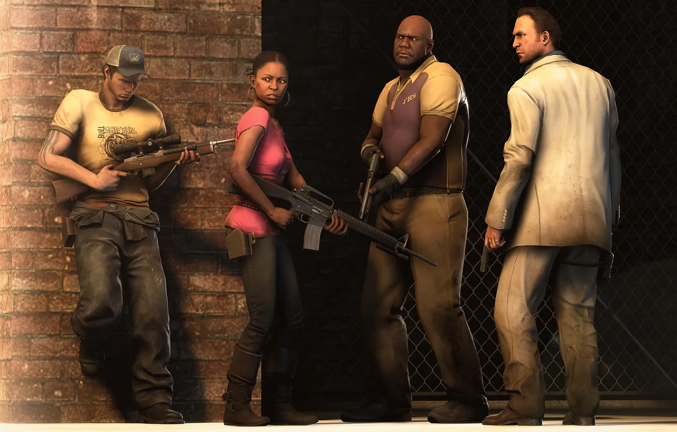 Photo wallpaper Valve, left 4 dead 2, Ellis, coach, Rochelle, Nick