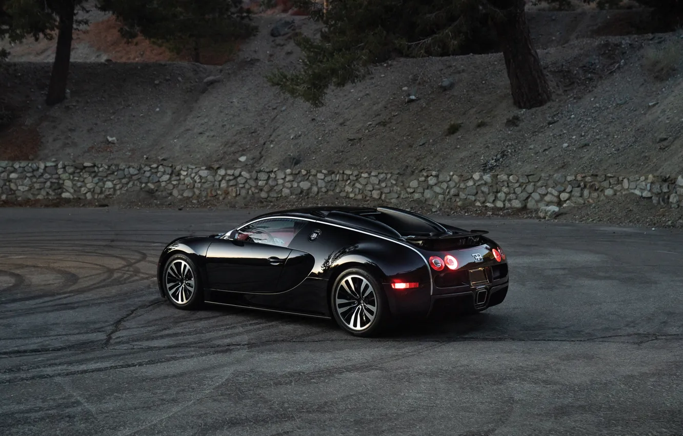 Photo wallpaper Bugatti, Veyron, Bugatti Veyron, black, 16.4, Black Blood