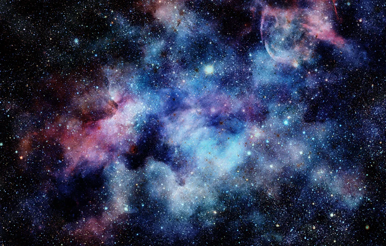Photo wallpaper Infinity, Hubble, Galaxy, glow, infrared, Illustration, Interstellar, hydrogen