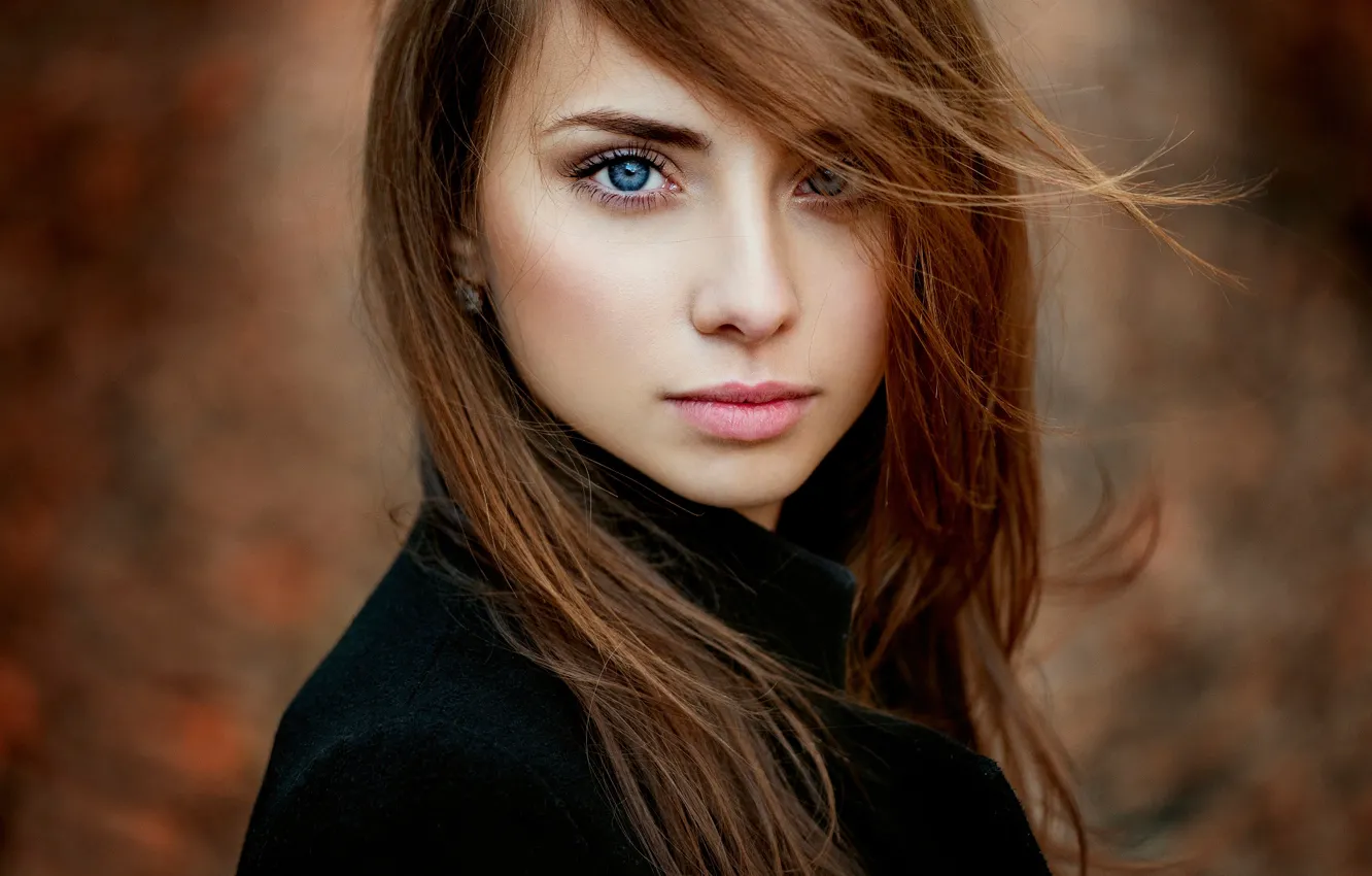Photo wallpaper look, portrait, the beauty, natural light, Autumn portrait