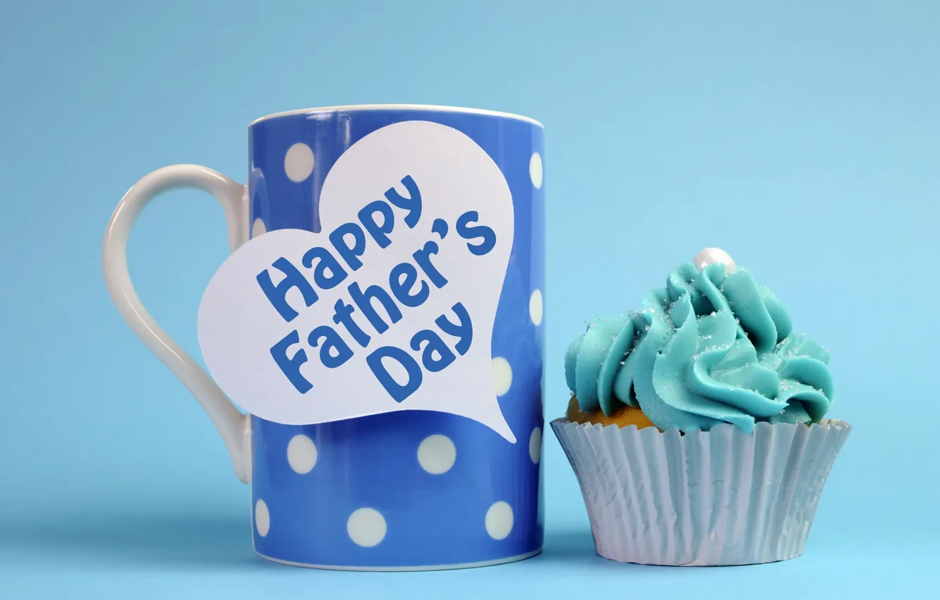Photo wallpaper mug, cupcake, Happy Father's Day