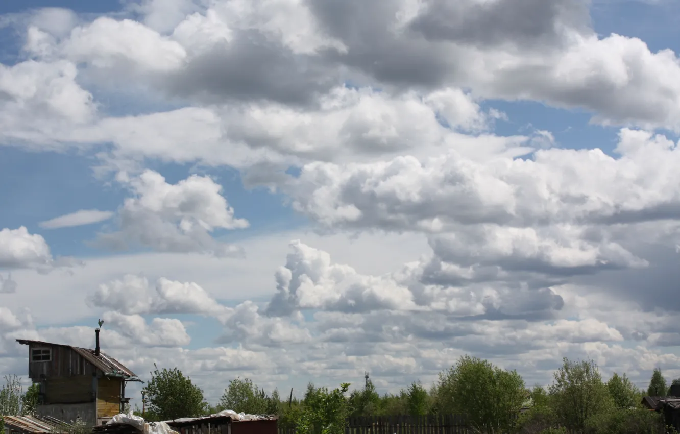 Photo wallpaper the sky, clouds, clouds