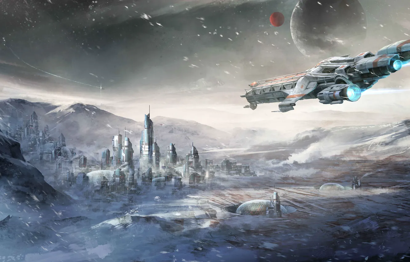 Photo wallpaper space, universe, game, spaceship, planet, Star Citizen