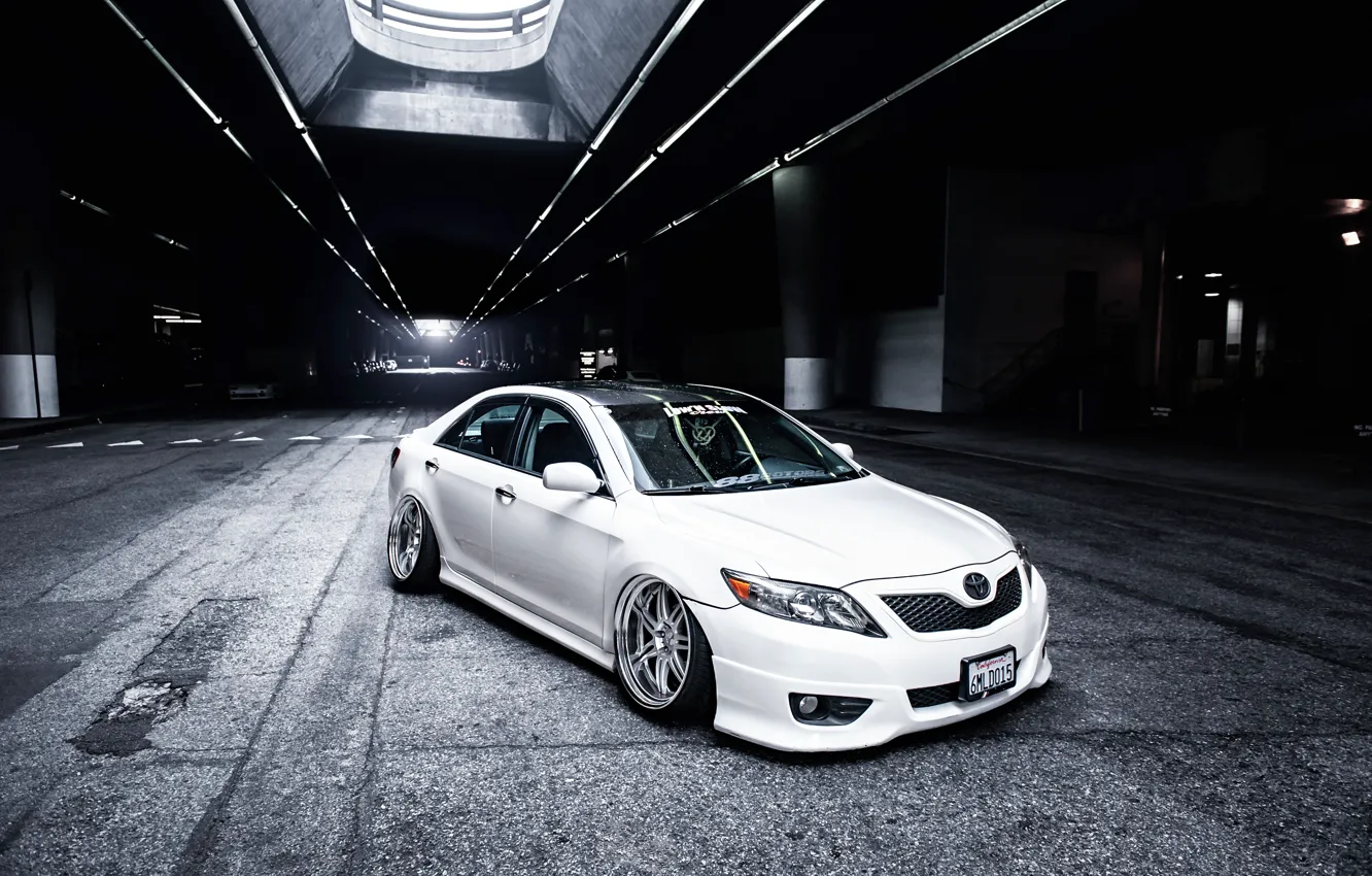 Photo wallpaper tuning, white, white, toyota, Toyota, camry, Camry, stance