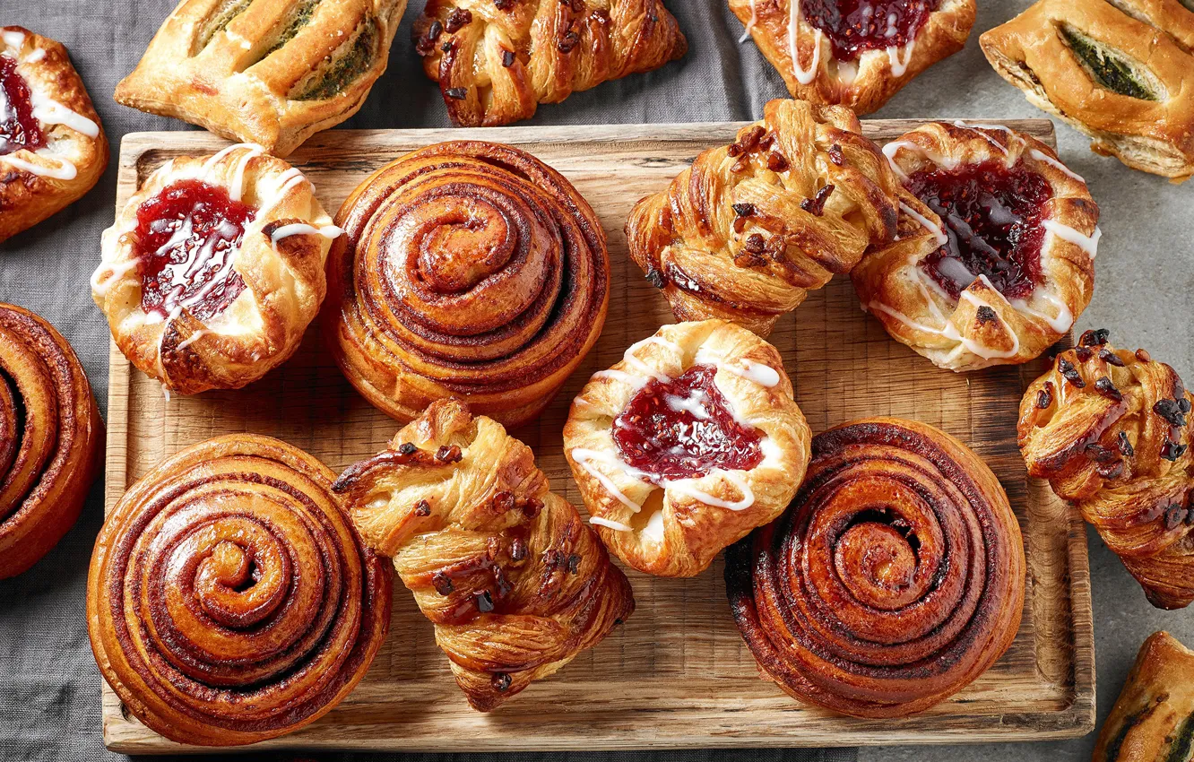 Photo wallpaper cakes, sweet, buns, jam