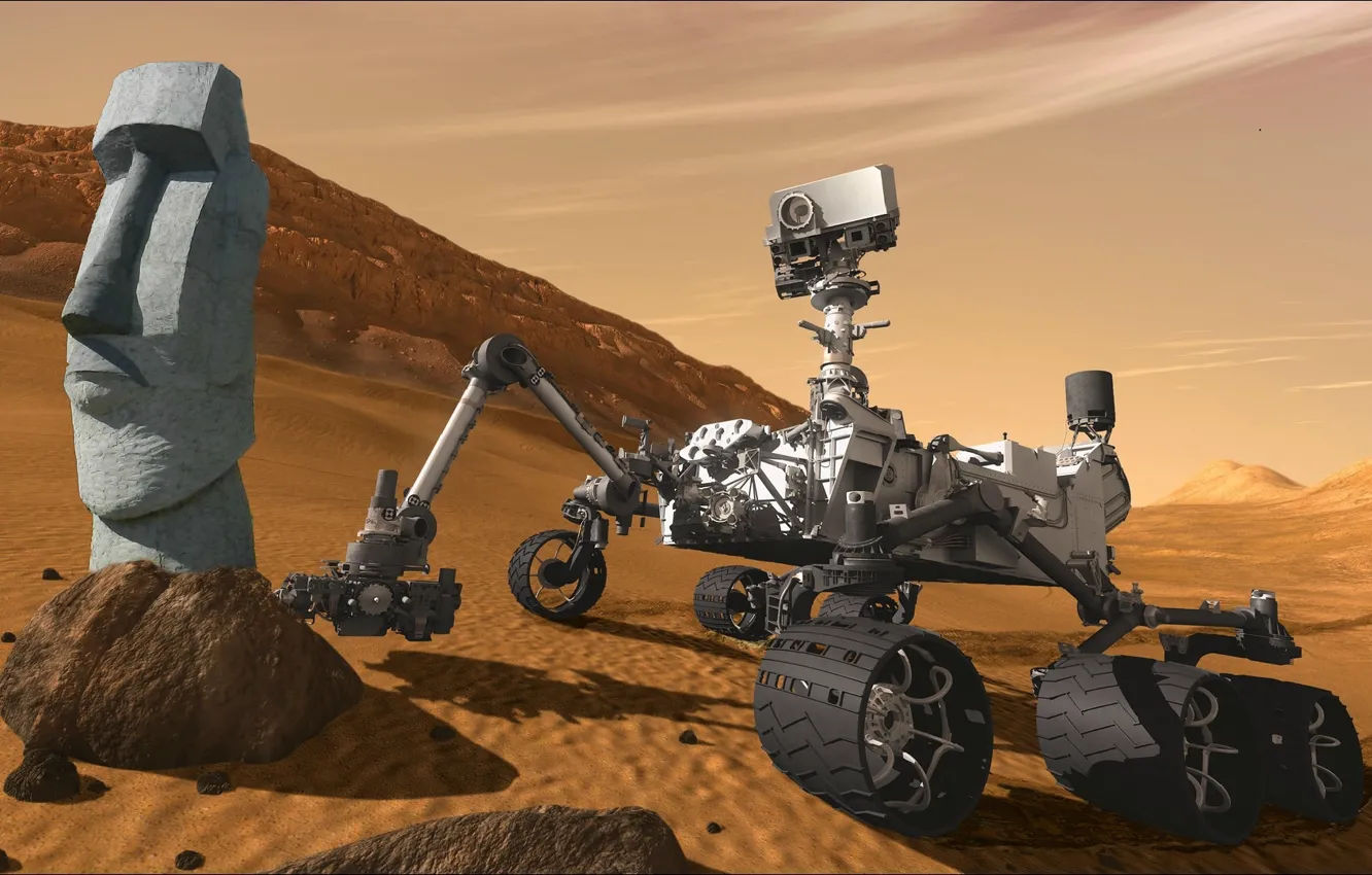 Photo wallpaper oops, Mars, Curiosity, surprise