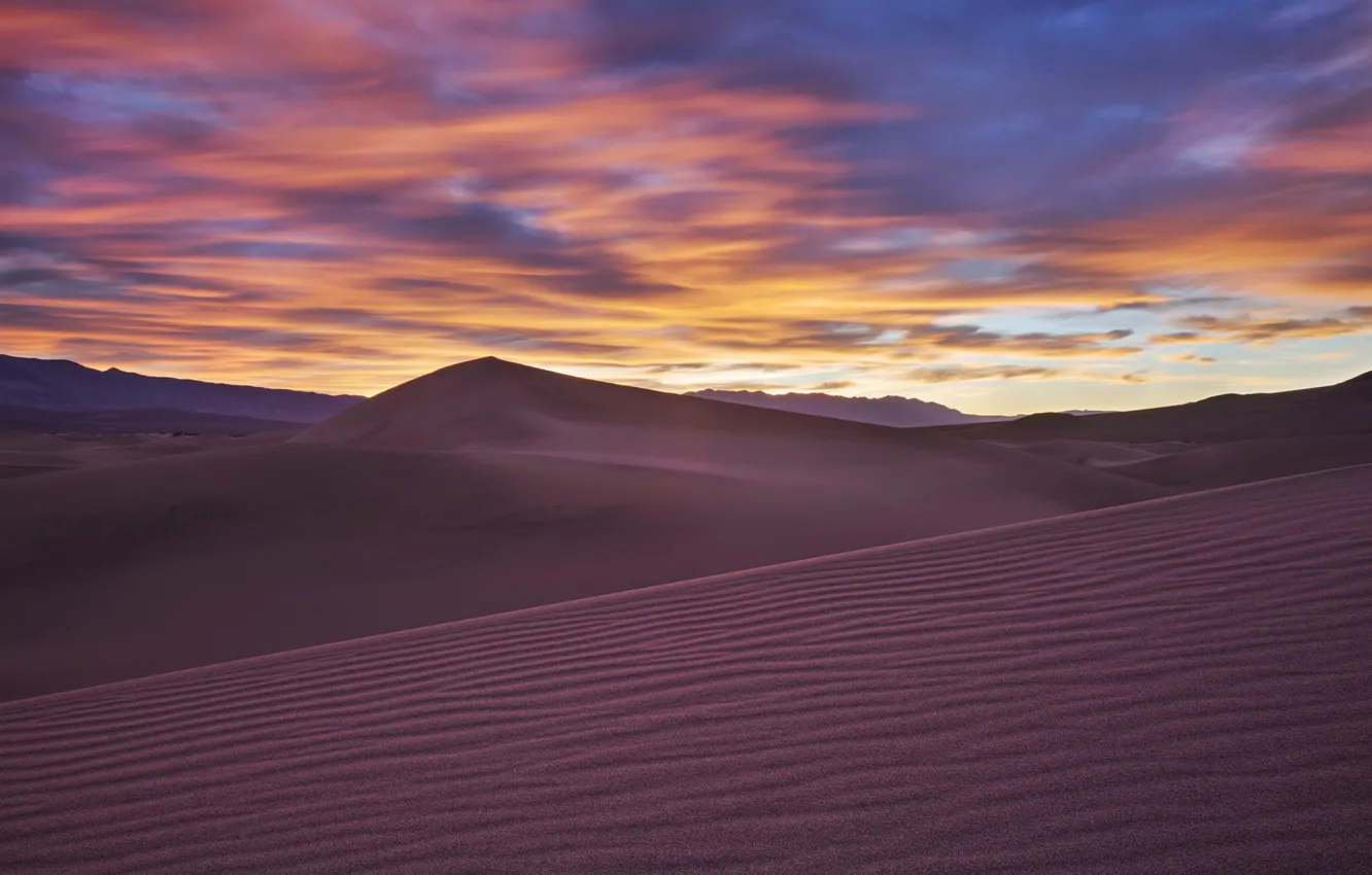 Photo wallpaper landscape, sunset, desert