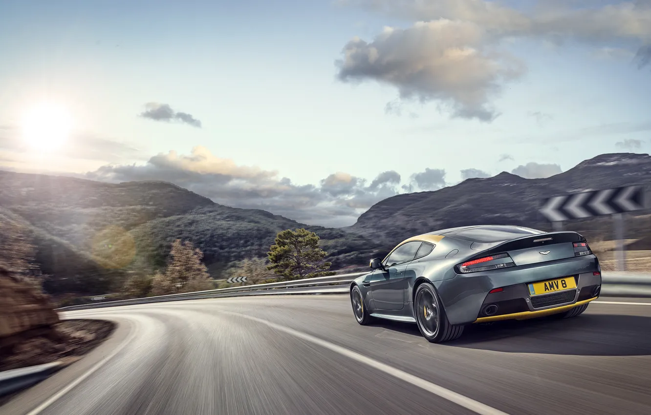 Photo wallpaper Aston Martin, Vantage, Speed, Turn, Car, Speed, Aston Martin, N430