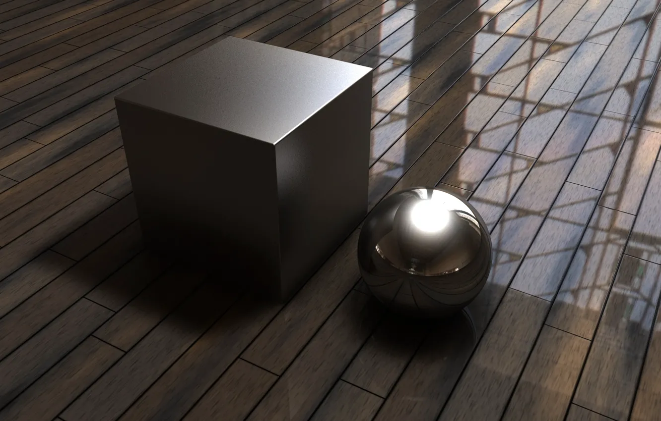 Photo wallpaper Ball, Cube, Flooring, Floor, Cube