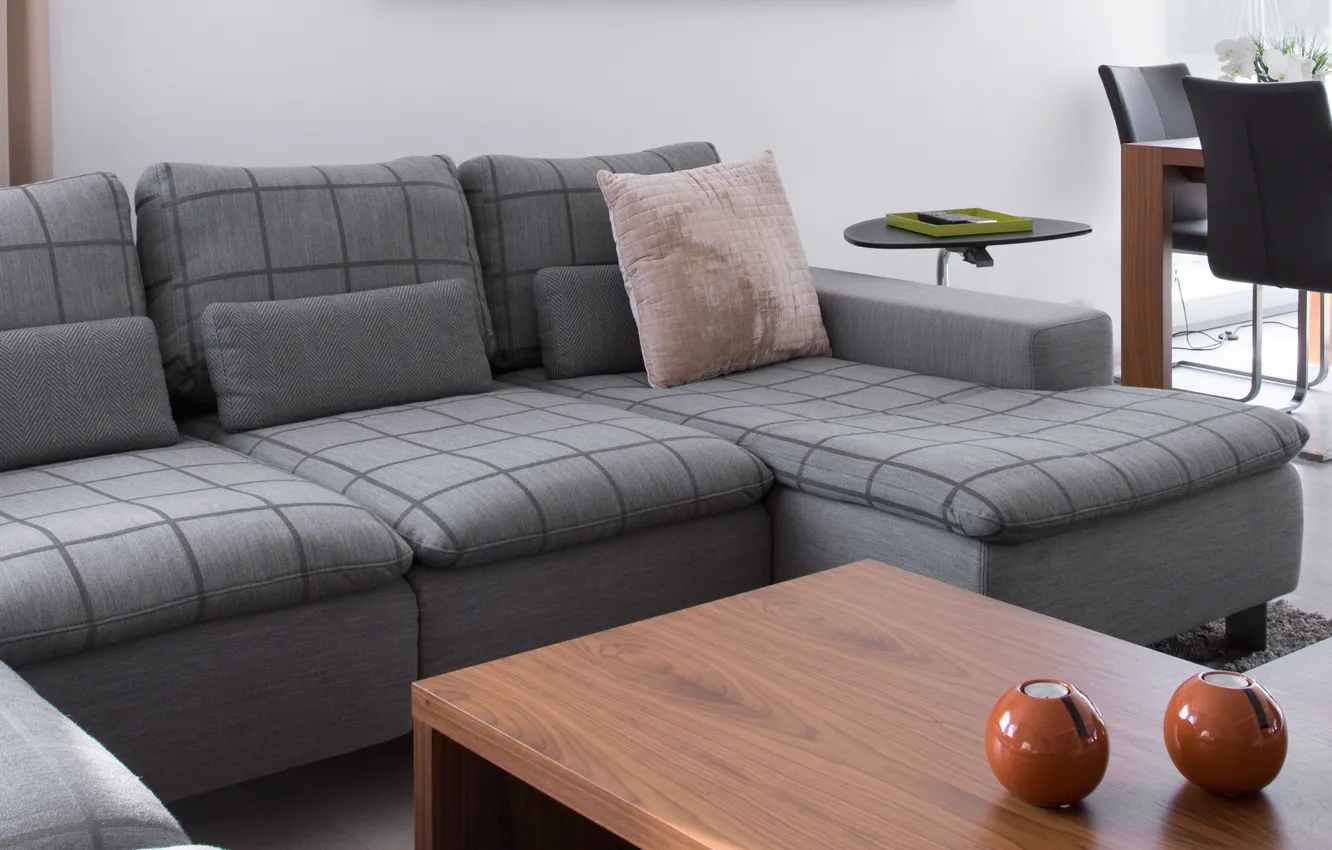 Photo wallpaper living room, sofa, table, chairs