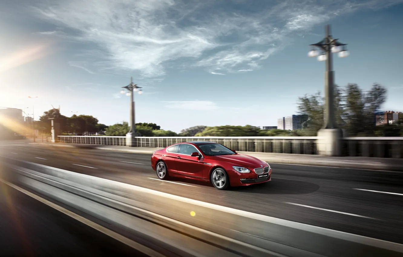 Photo wallpaper road, red, BMW, Boomer, the velocity, bmw m6, Beha, sports app