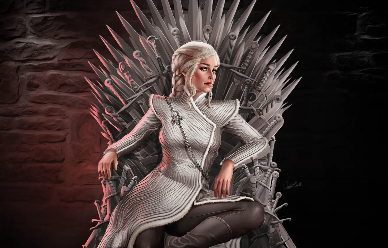 Photo wallpaper Girl, Fantasy, The throne, Game of Thrones, Game of thrones, Daenerys Targaryen, Daenerys Targaryen, Character
