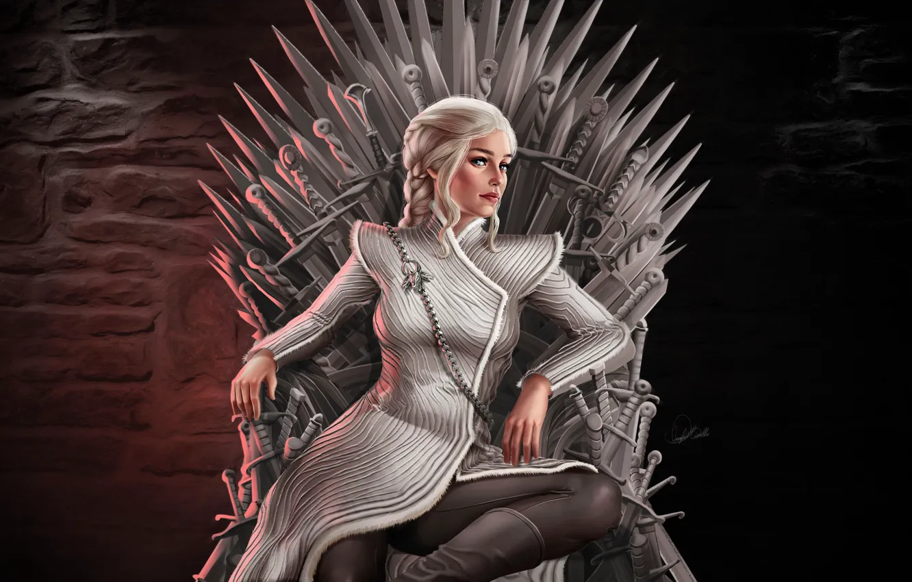 Photo wallpaper girl, fantasy, the throne, characters, Game of Thrones, Game of thrones, Daenerys Targaryen, douglas bicalho