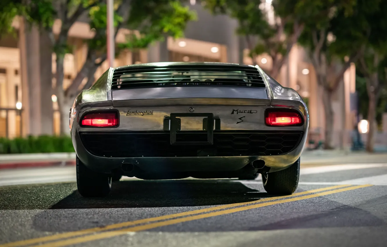 Photo wallpaper Lamborghini, 1971, Miura, Rear, Lamborghini Miura P400 S