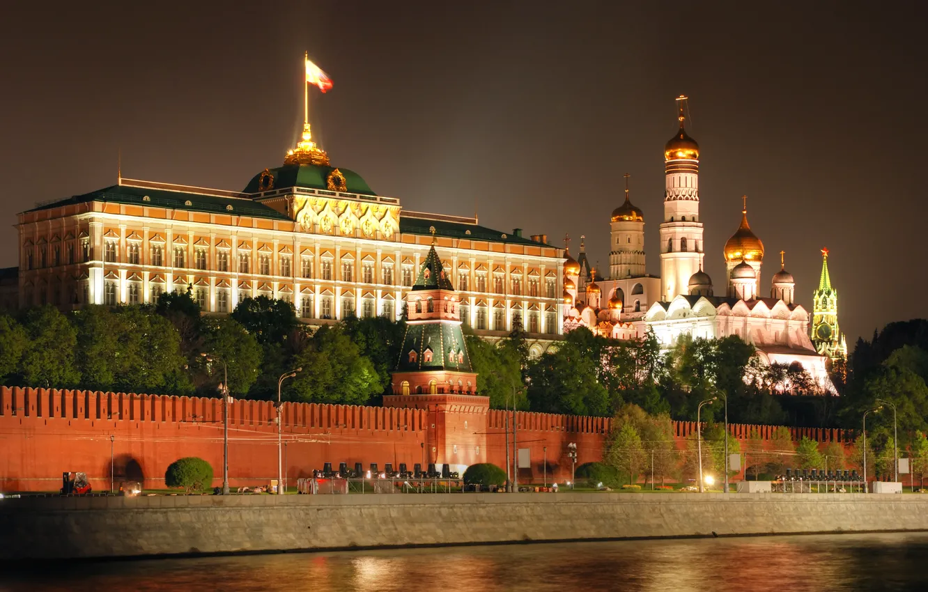 Photo wallpaper night, city, Moscow, The Kremlin, Russia, Russia, Moscow, Kremlin