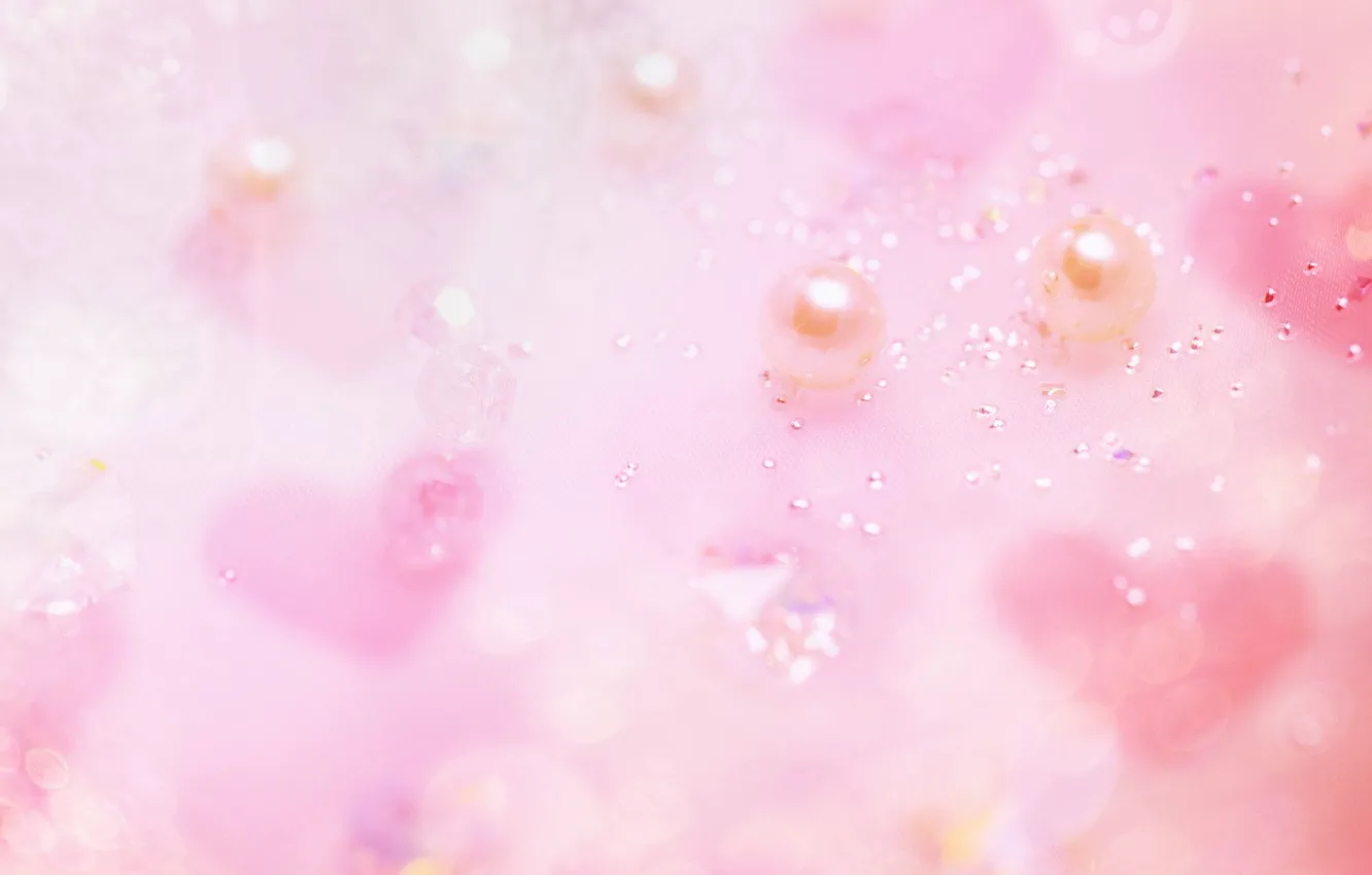 Photo wallpaper pink, hearts, Pearl