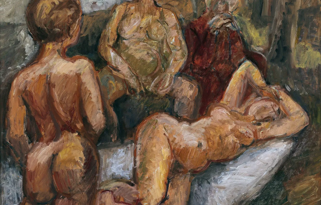 Photo wallpaper girl, woman, grandma, picture, girl, naked, Austrian artist, Georg Eisler