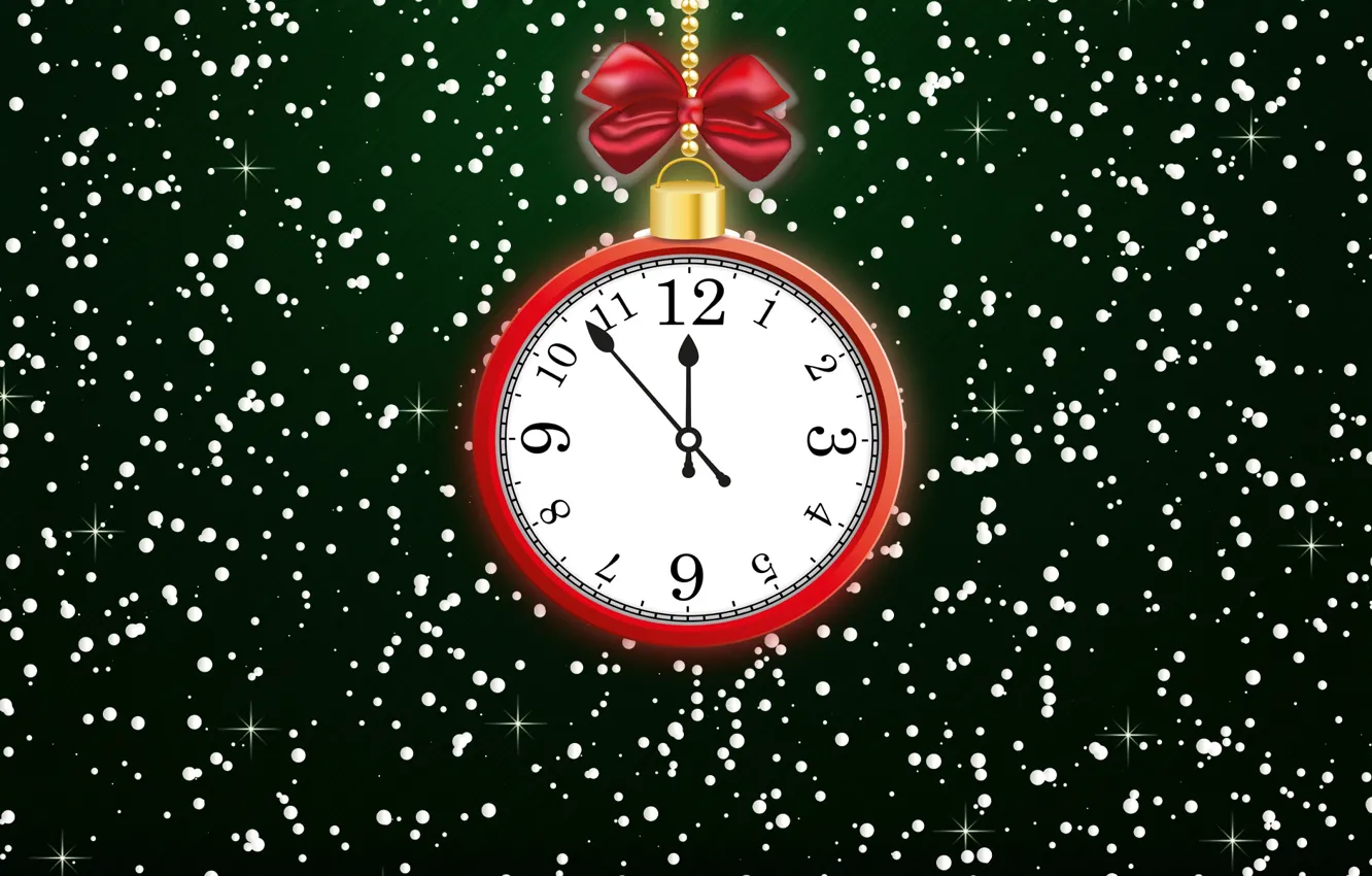 Photo wallpaper winter, snow, time, background, mood, holiday, watch, new year