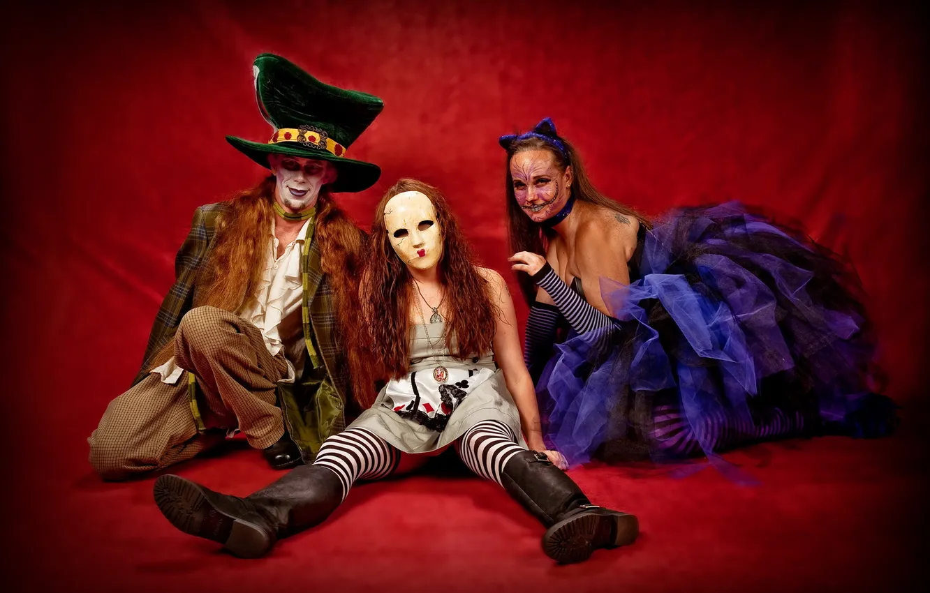 Photo wallpaper style, background, dark alice in wonderland ball