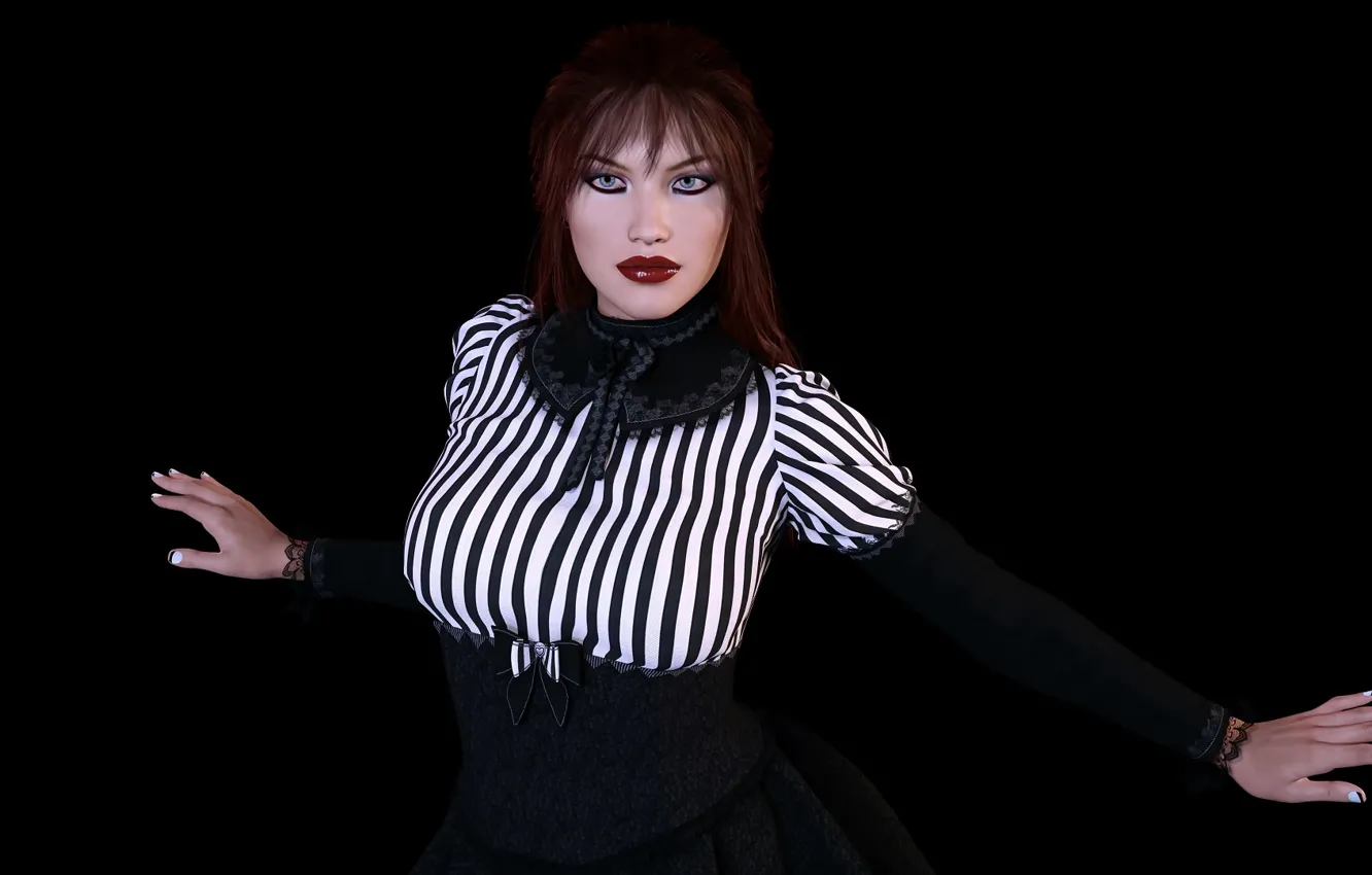 Photo wallpaper girl, strips, background