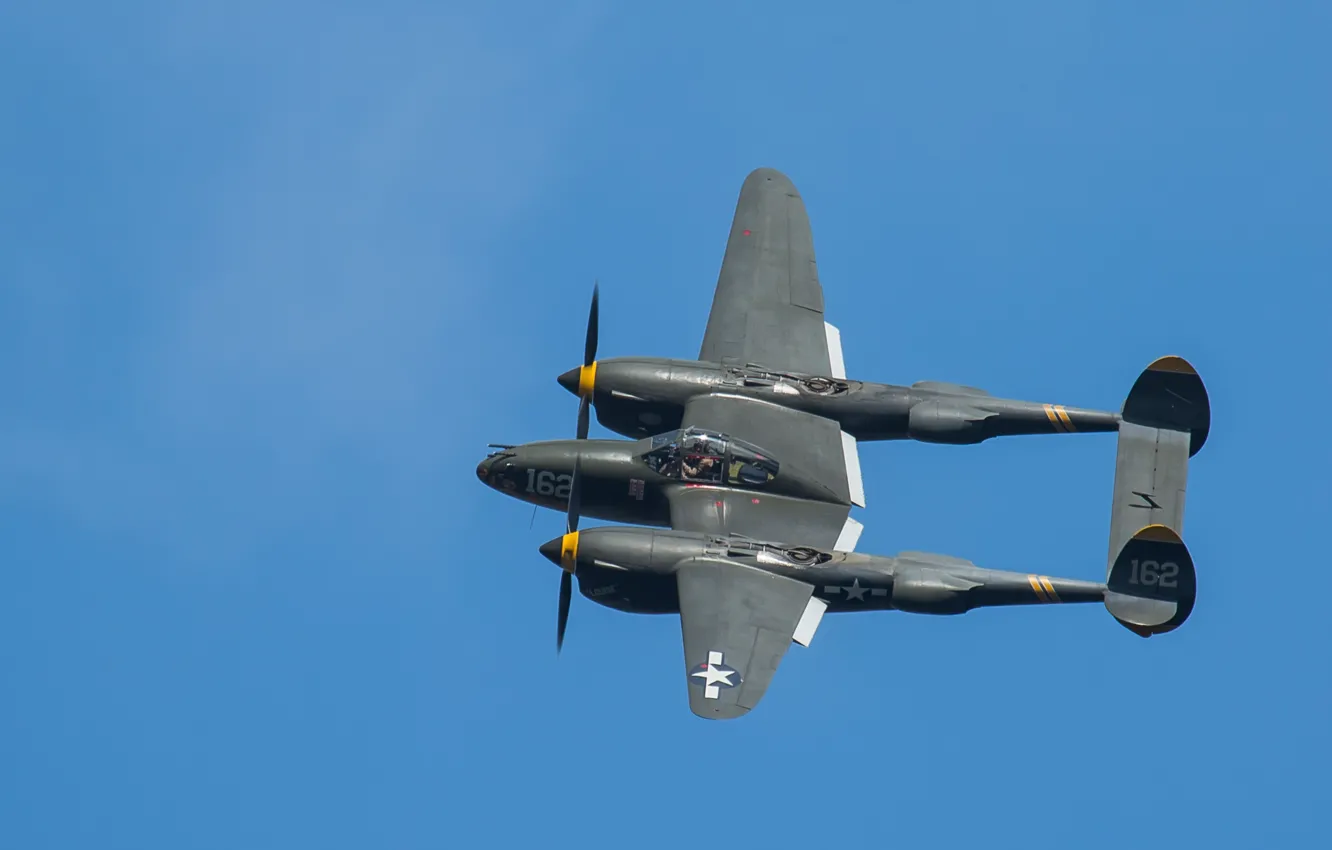 Photo wallpaper the plane, Lightning, P-38, intelligence