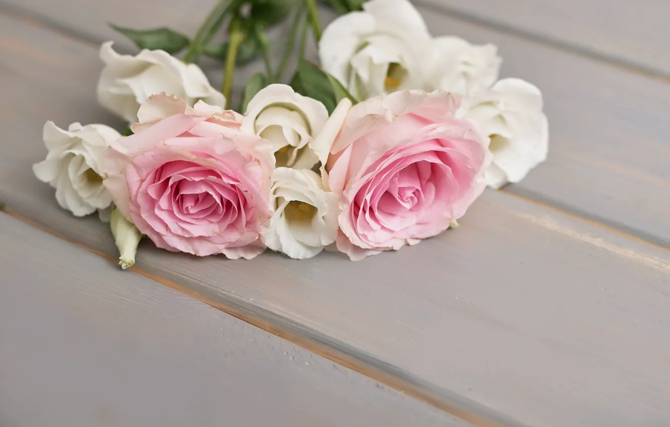 Photo wallpaper roses, bouquet, eustoma, Yarovoy Aleksandr