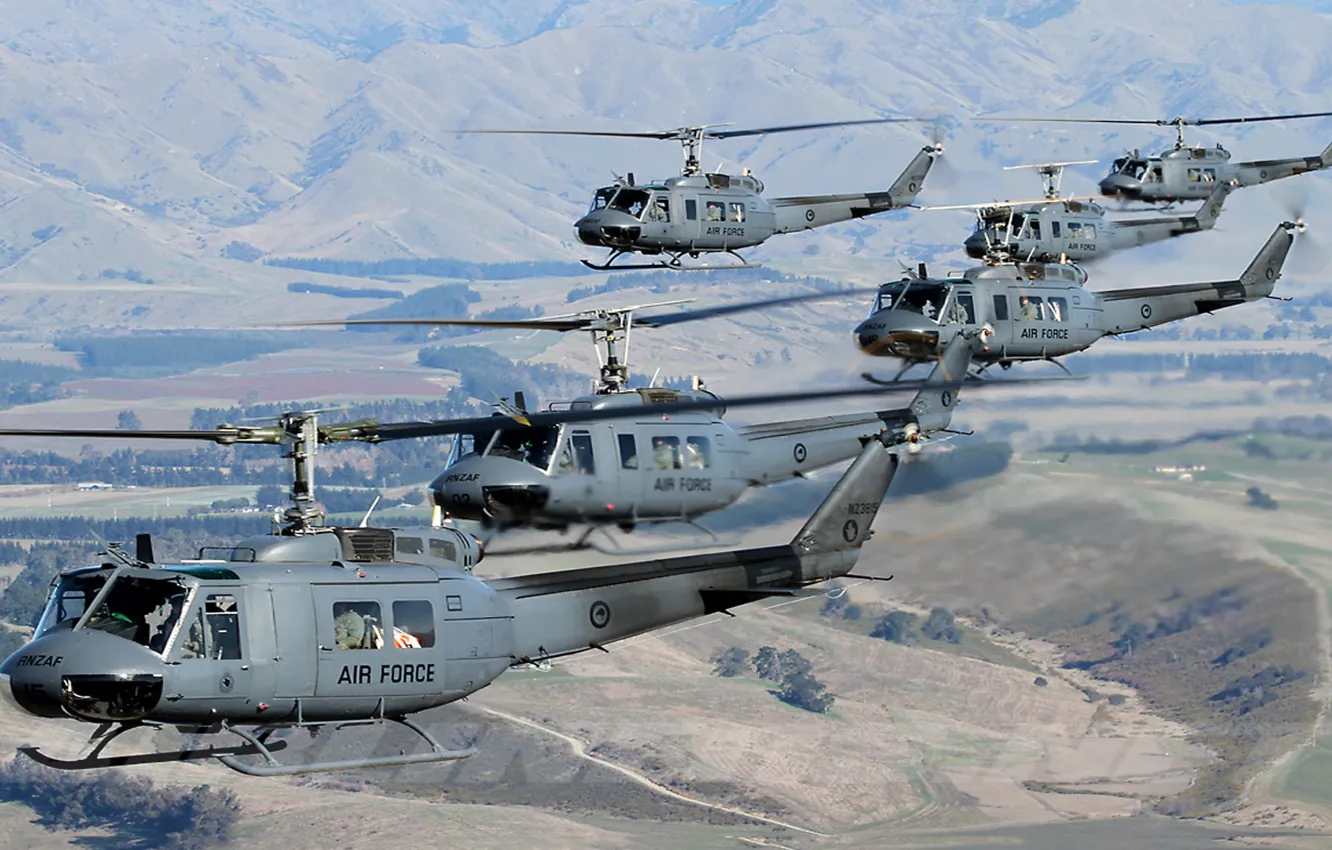 Photo wallpaper Air Force, Bell, UH-1, Iroquois, helicopters