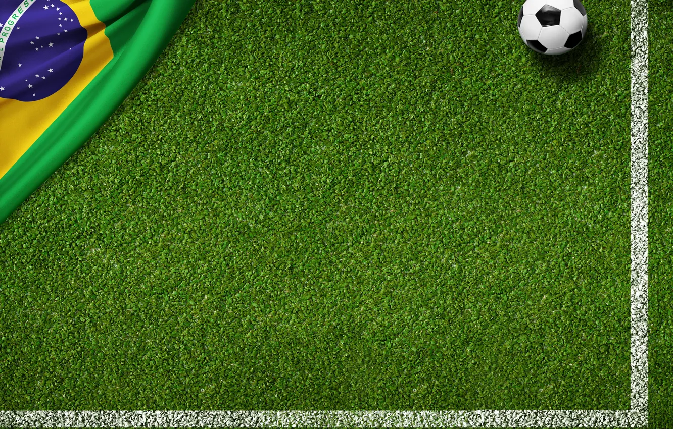 Photo wallpaper grass, lawn, green, the ball, football, flag, football field, World Cup