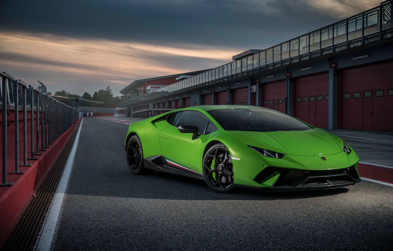 Photo wallpaper green, Lamborghini, Huracan, Huracan Performante, Lamborghini Huracan Performance
