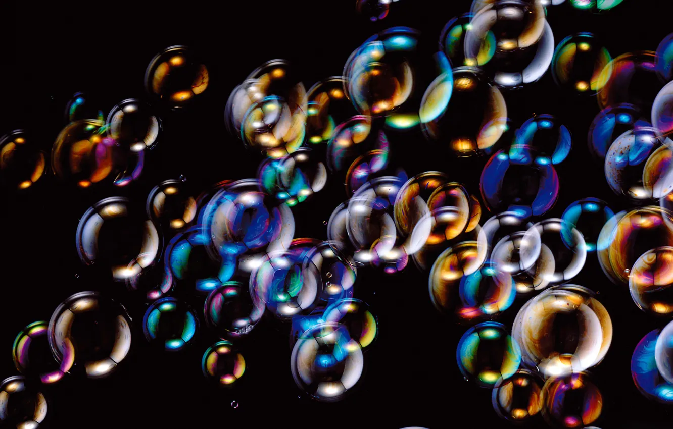 Photo wallpaper light, Shine, color, ball, bubble