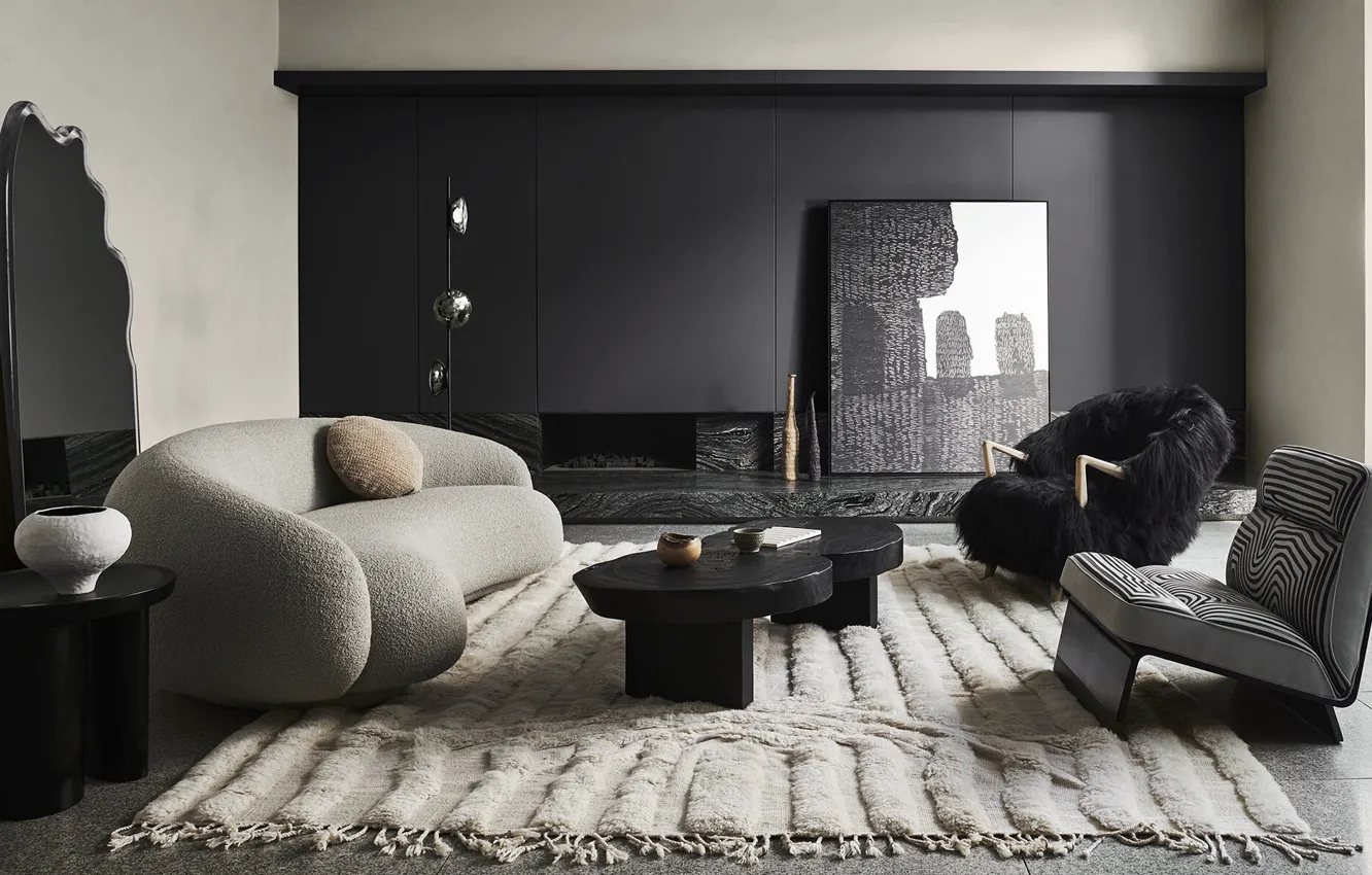 Photo wallpaper design, style, room, interior, Australia, living room, Australia, The combination of colors