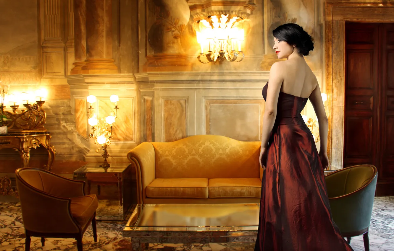 Photo wallpaper vintage, woman, hotel