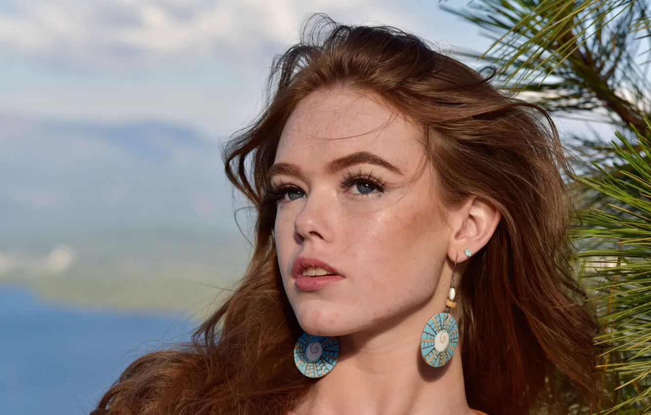 Photo wallpaper face, brown hair, Emily