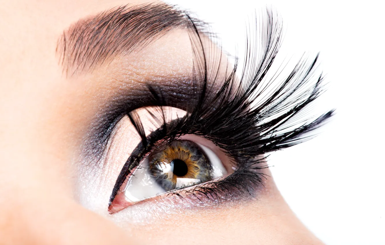 Photo wallpaper eyes, look, girl, eyelashes, makeup, cosmetics, closeup