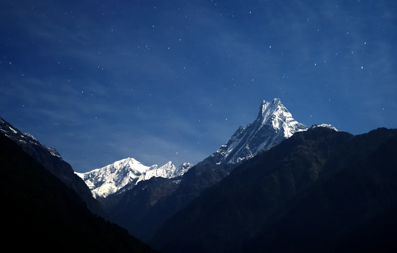 Photo wallpaper mountains, The Himalayas, Machapuchare, 6998 m, Machhapuchhre
