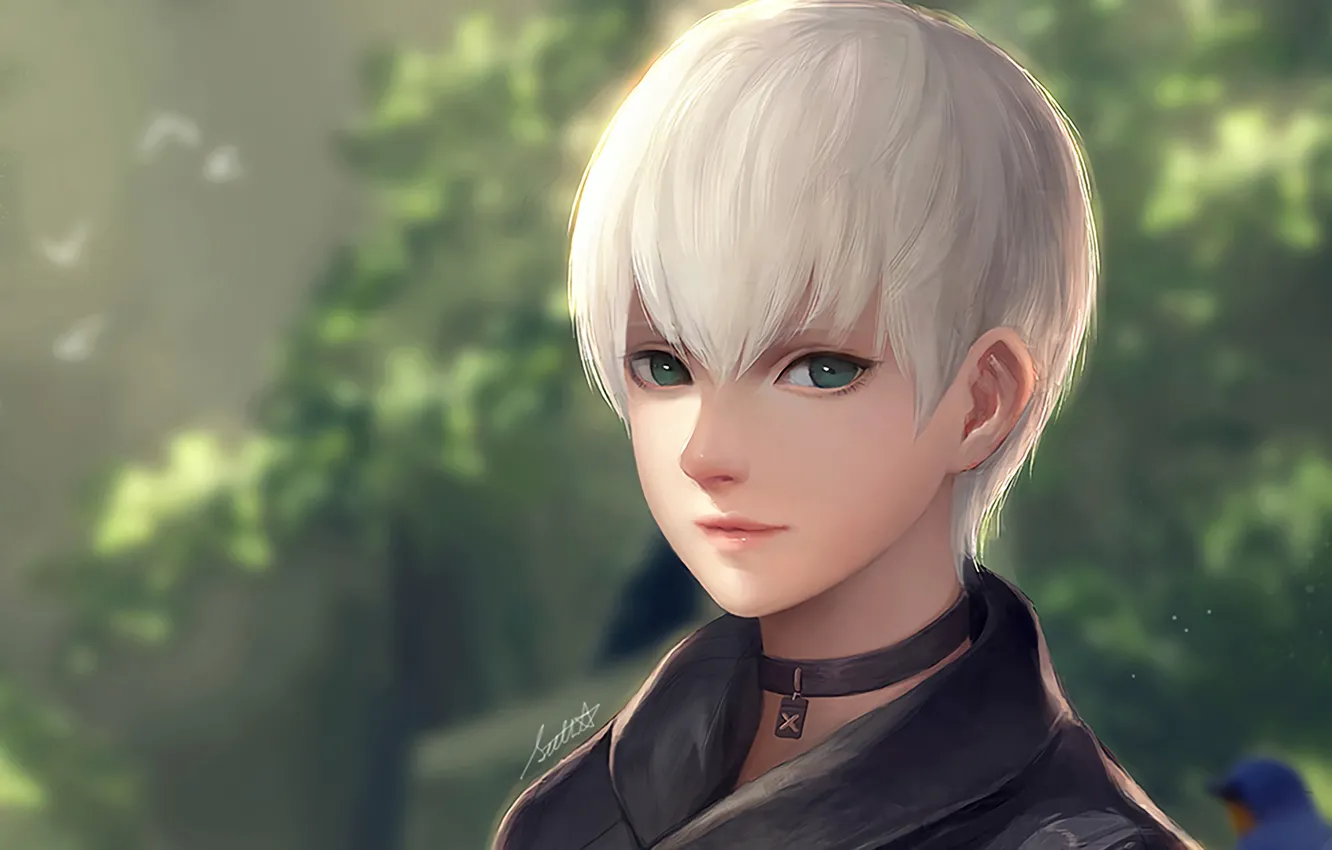Photo wallpaper look, guy, YoRHa No 9 Type S, Nier Automata